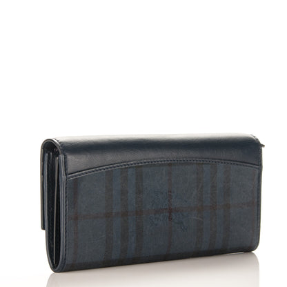 Burberry Calfskin Horseferry Check Porter Continental Wallet Navy 3 of 7