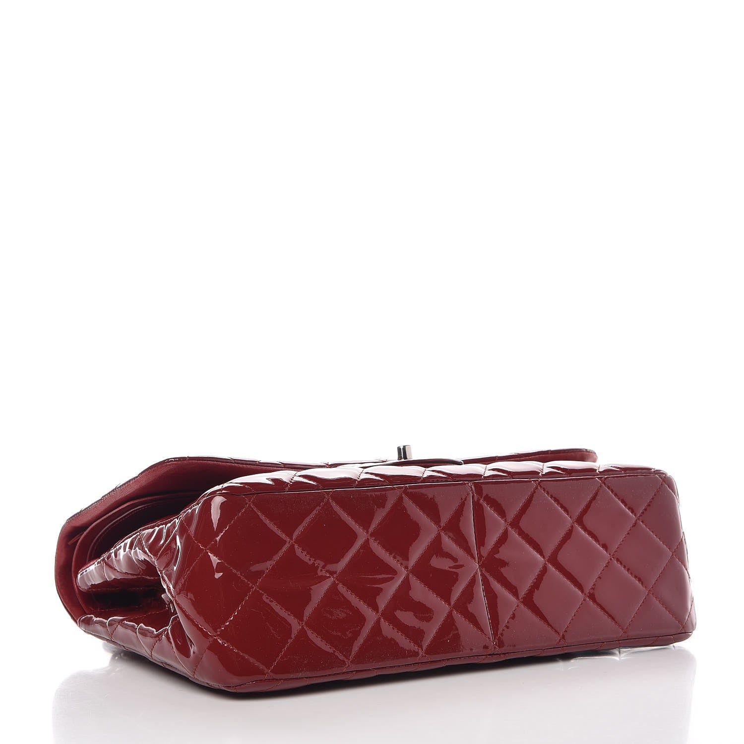 Chanel Patent Quilted Jumbo Double Flap Dark Red 5 of 13