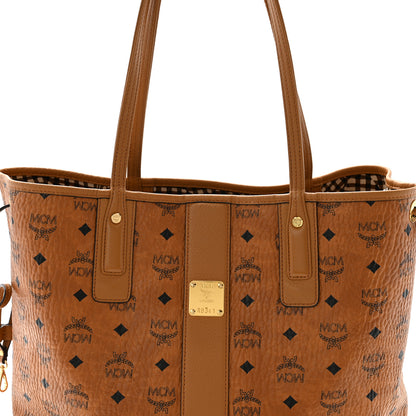 MCM Visetos Medium Liz Reversible Shopper Tote Cognac 12 of 17