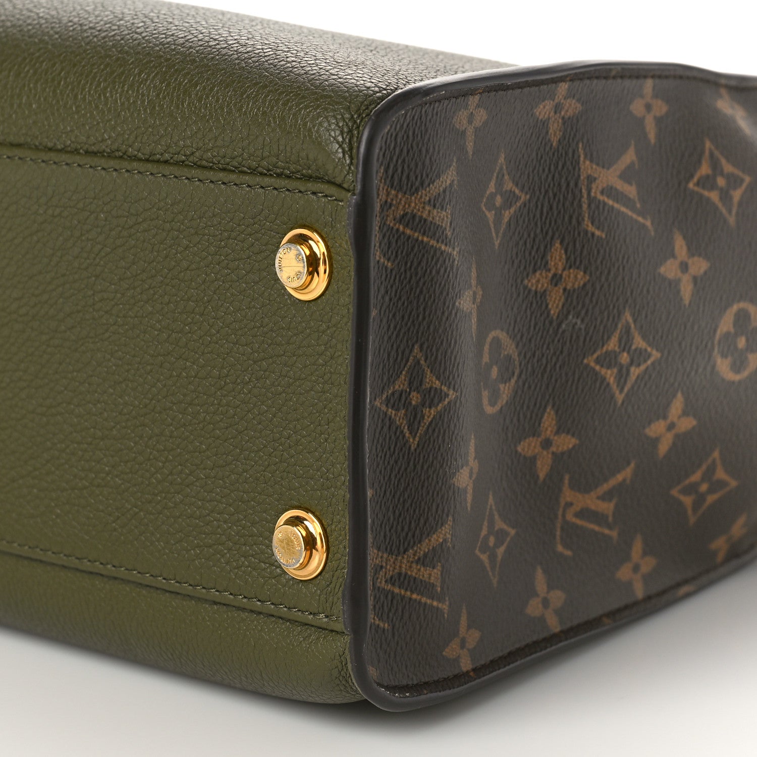 Louis Vuitton Calfskin Monogram On My Side MM Laurier Green Toffee Latte Beige 7 of 7