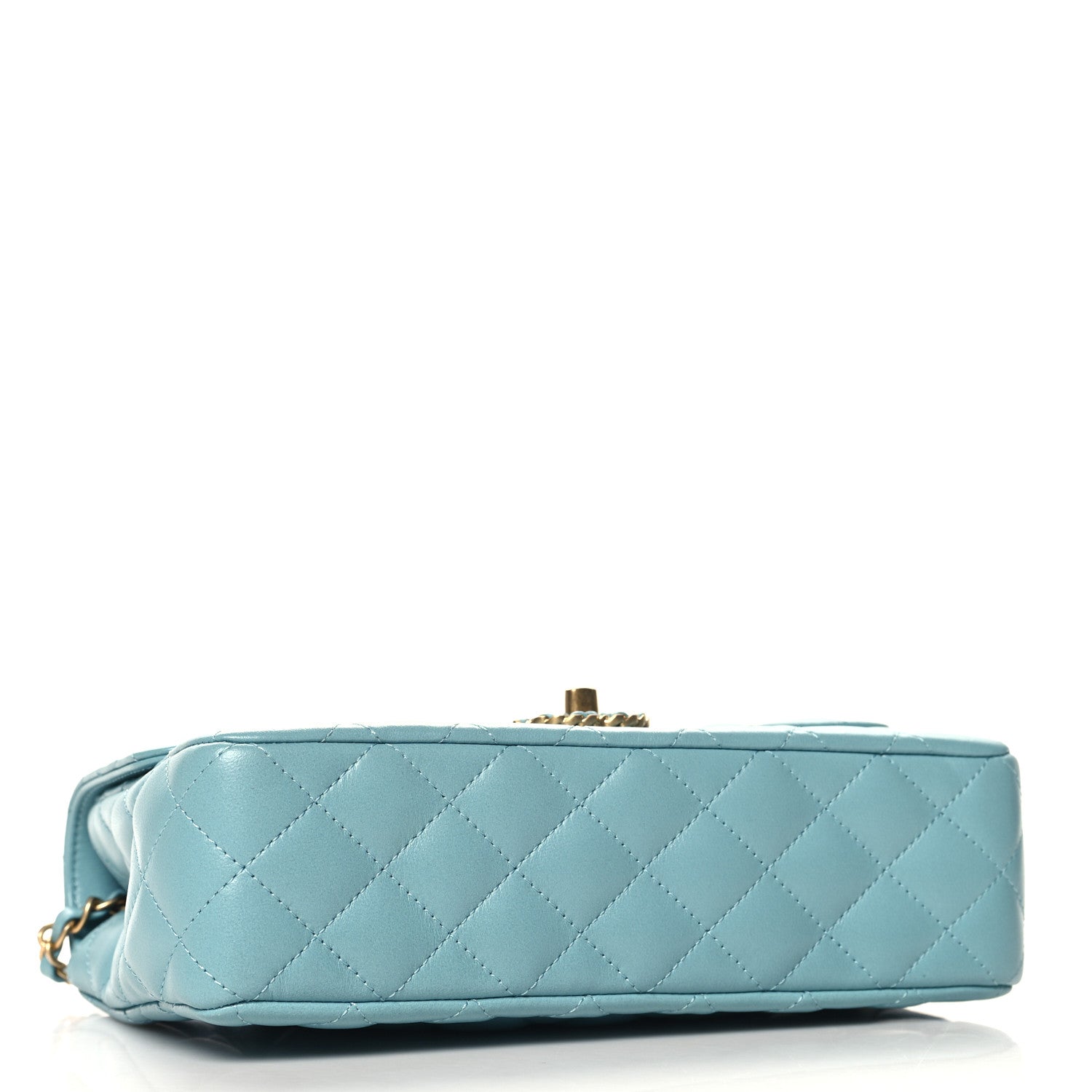 Chanel Lambskin Quilted Small Strass On Top Flap Bag Light Blue 4 of 12