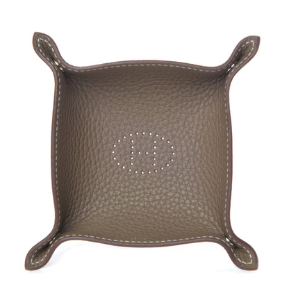 Hermes Taurillon Clemence Mises et Relances Change Tray Etoupe 1 of 8