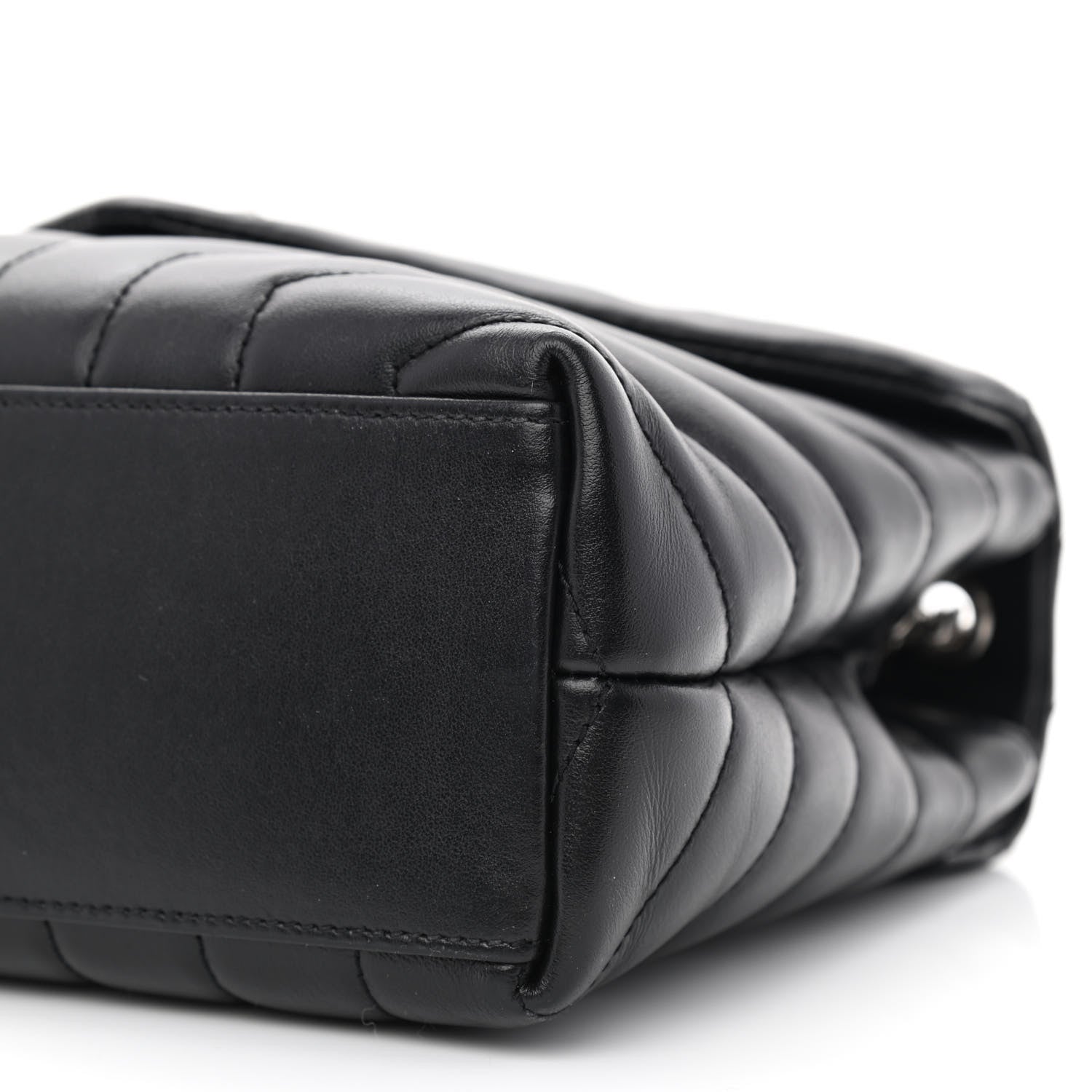 Saint Laurent Calfskin Y Quilted Monogram Small Loulou Chain Satchel Black 9 of 9