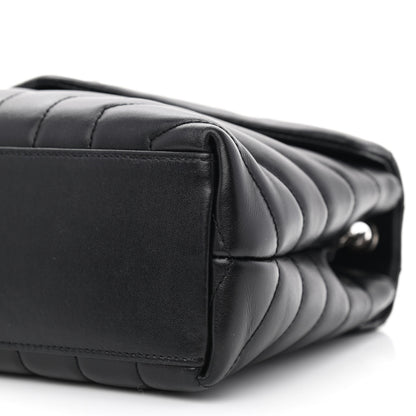 Saint Laurent Calfskin Y Quilted Monogram Small Loulou Chain Satchel Black 9 of 9