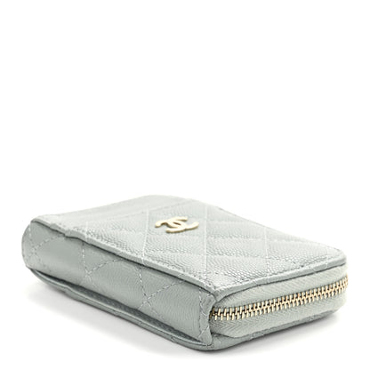 Chanel Caviar Quilted Zip Card Holder Grey 4 of 10