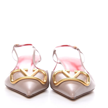 Valentino Garavani Calfskin Vlogo Slingback 40mm Pumps 38 Poudre 2 of 8