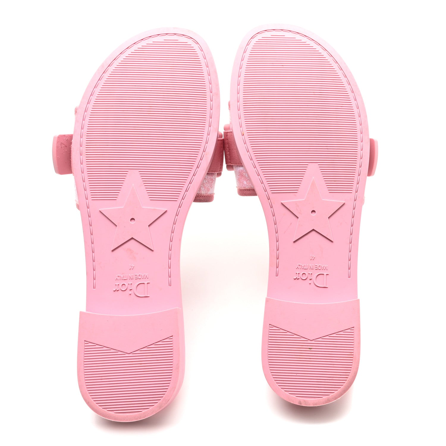 Christian Dior Technical Stretch Fabric Toile De Jouy Dio(r)evolution Slide Sandals 41 Begonia Pink White 6 of 9