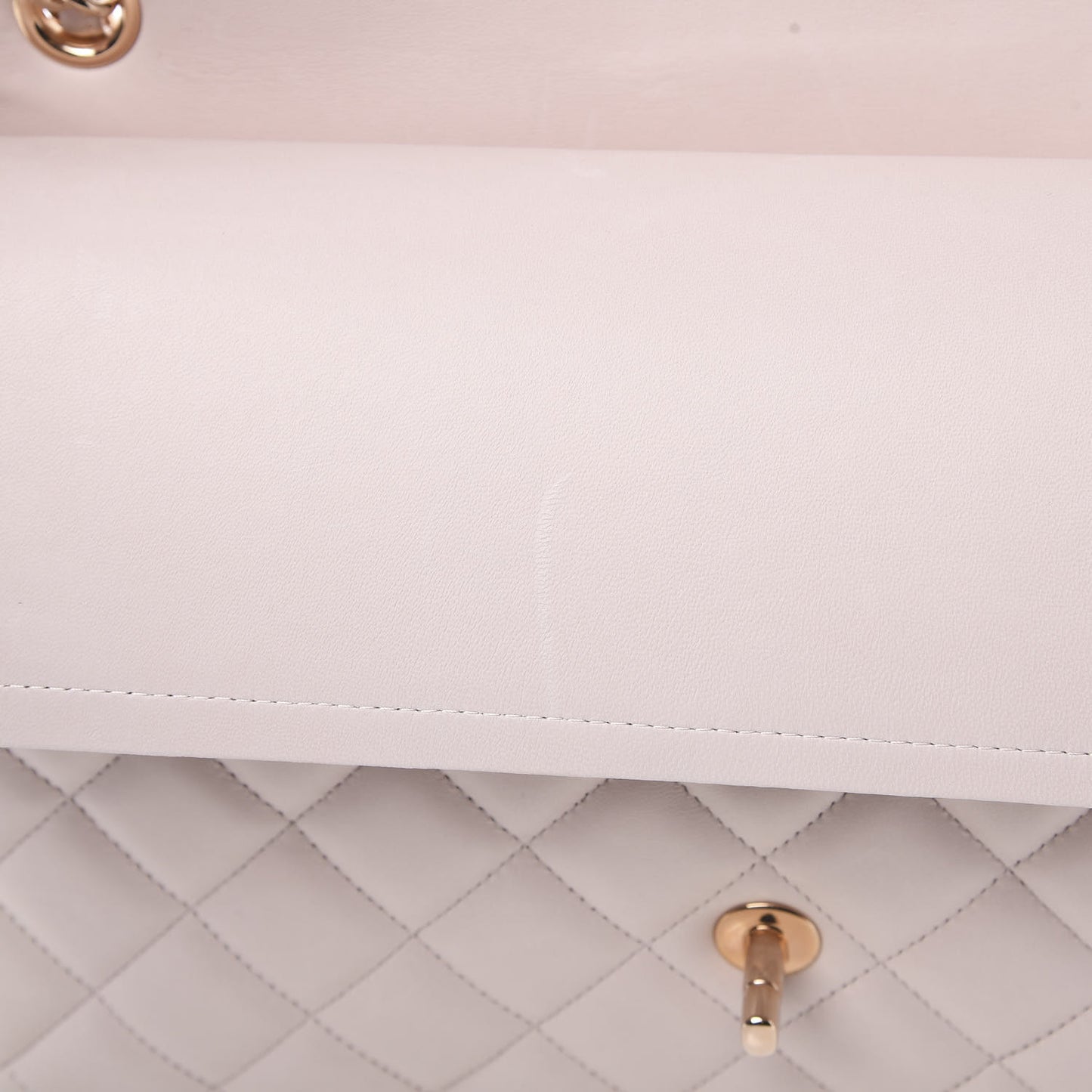 Lambskin Quilted Jumbo Double Flap Light Pink