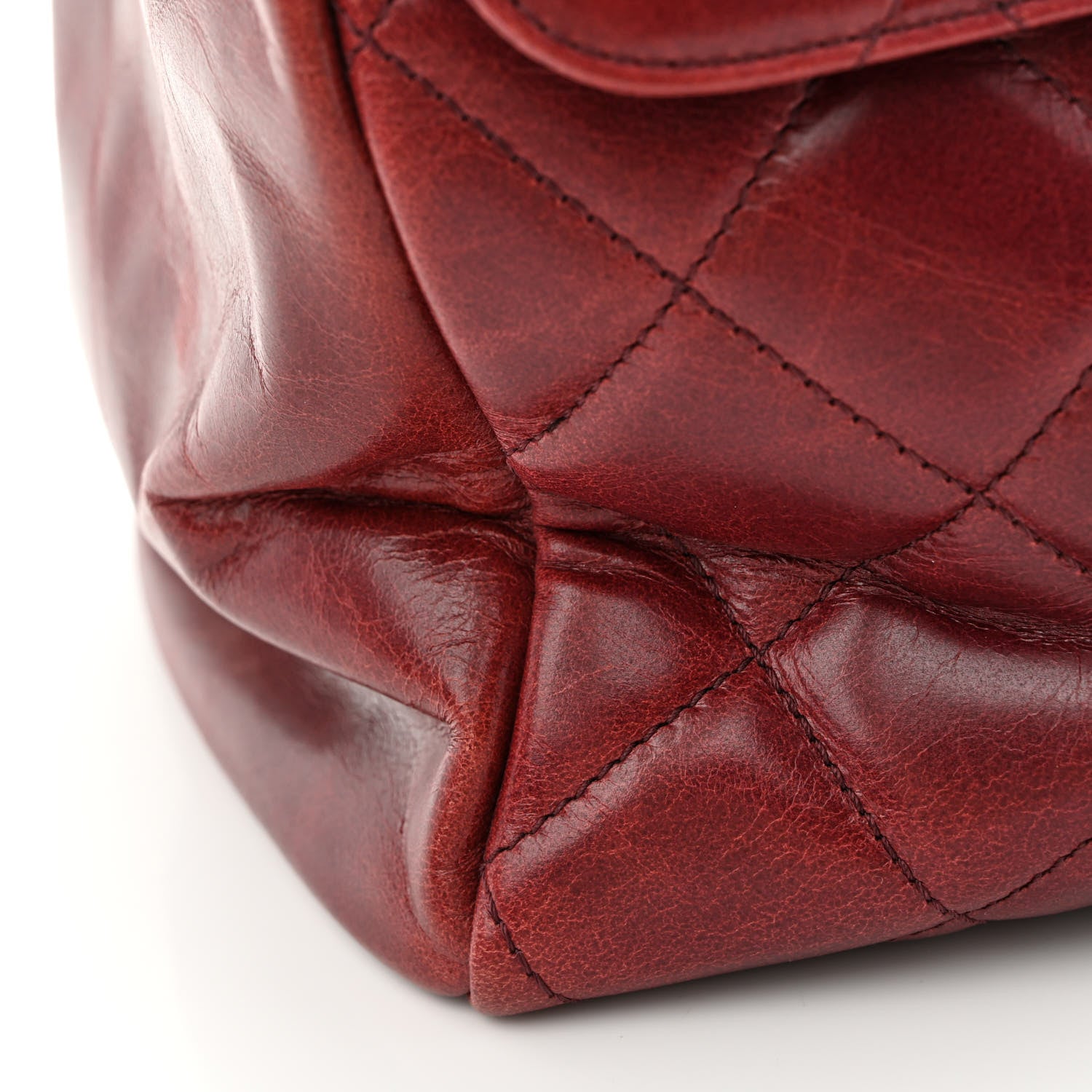 Chanel Glazed Calfskin Quilted Large CC Delivery Tote Burgundy 13 of 13