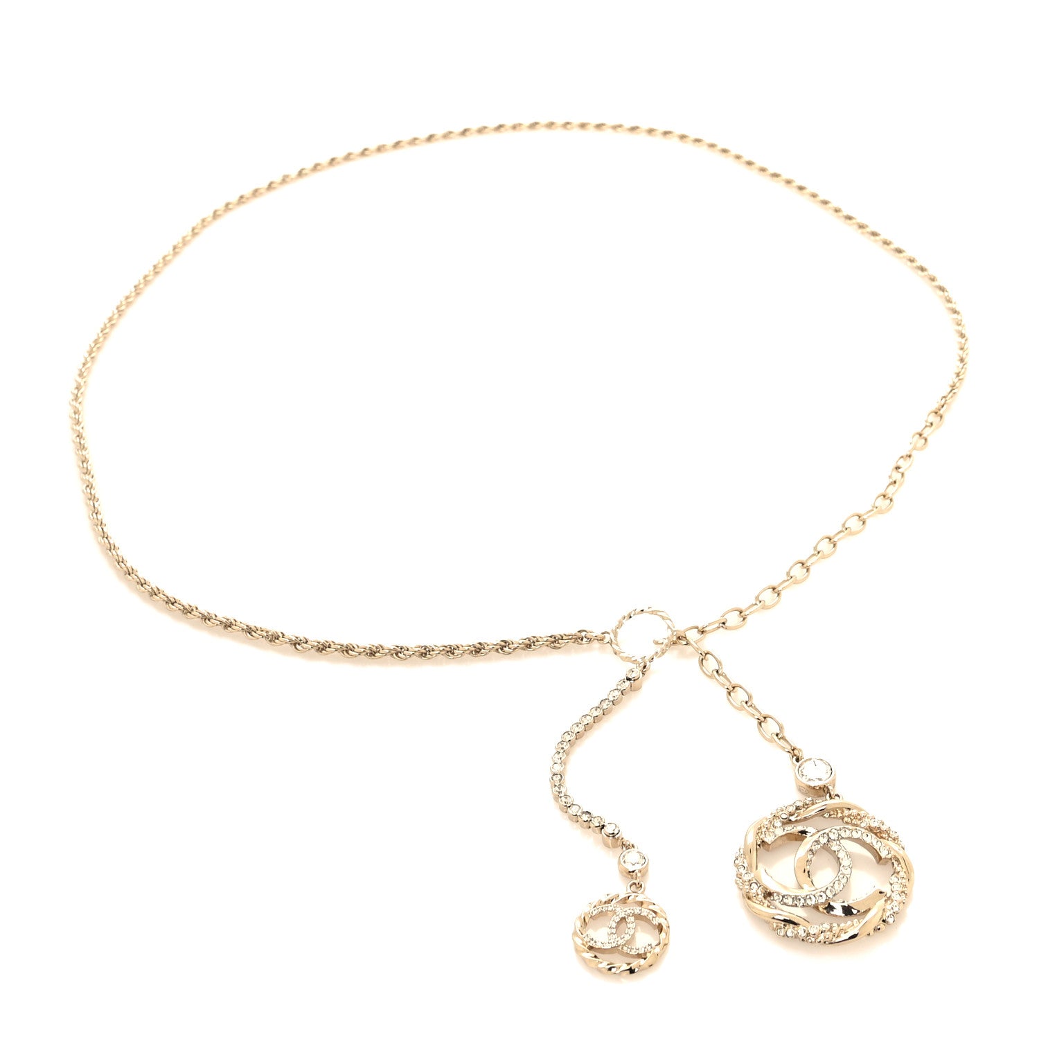 Chanel Crystal CC Fancy Chain Belt 85 34 Gold 1 of 4