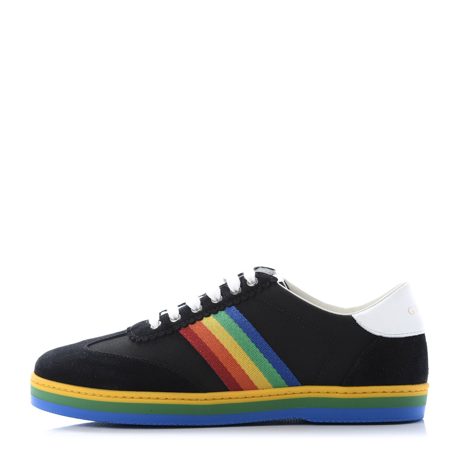 Gucci Suede Rainbow Womens G74 Sneakers 35 Black 1 of 10