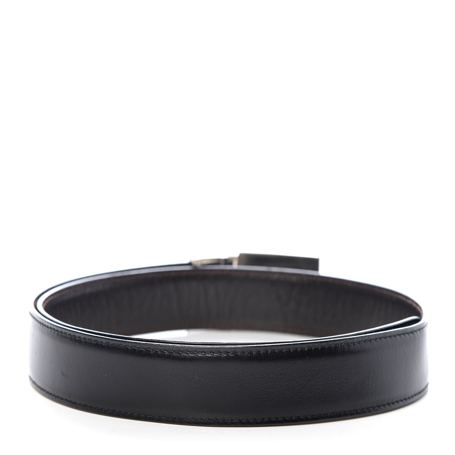 Gucci Calfskin Embossed Reversible Square G Buckle Belt 80 32 Black Brown 2 of 8