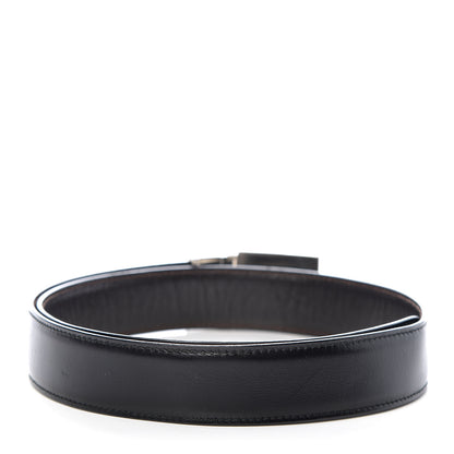 Gucci Calfskin Embossed Reversible Square G Buckle Belt 80 32 Black Brown 2 of 8