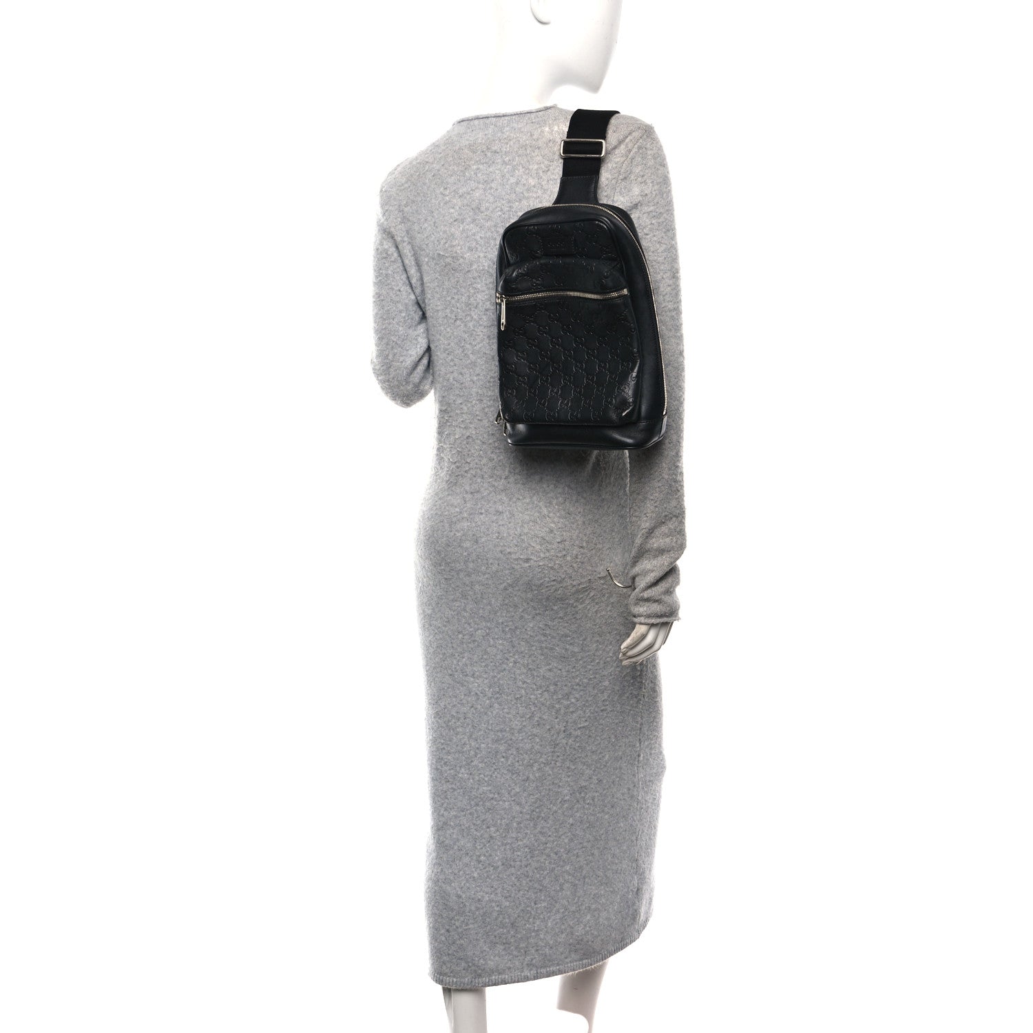Gucci Guccissima Sling Backpack Black 2 of 10