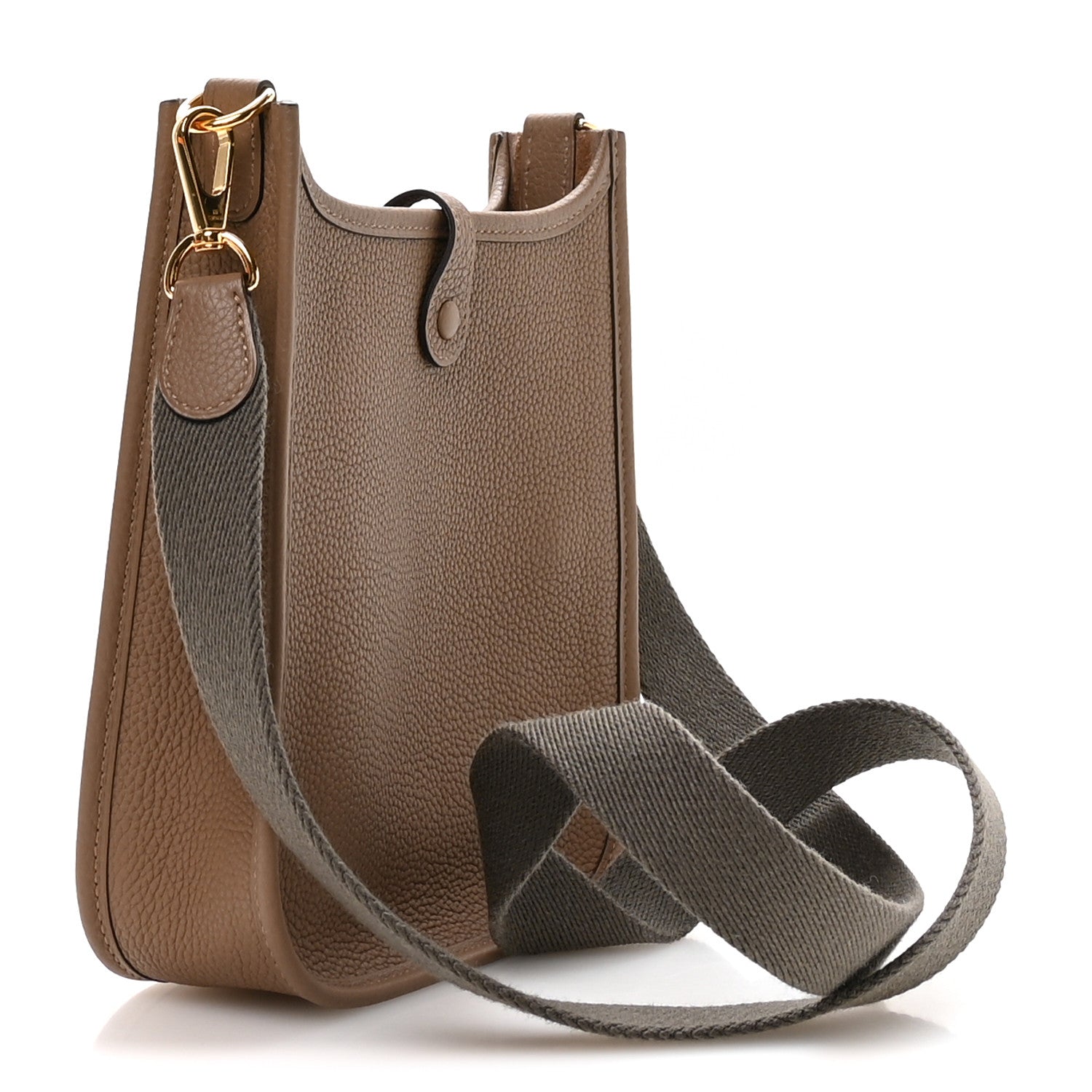 Hermes Taurillon Clemence Amazone Evelyne TPM Beige De Weimar Gris