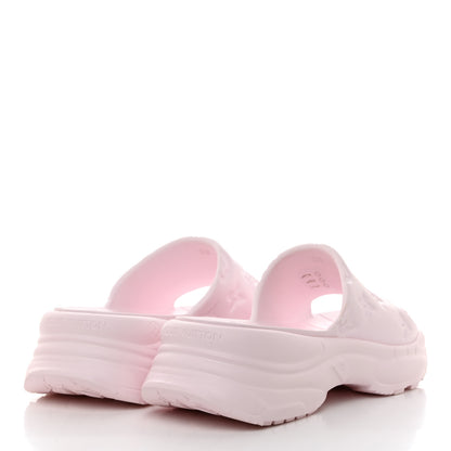 Louis Vuitton Rubber Monogram Embossed Pool 55 Flat Comfort Mule 38 Rose Clair 4 of 10