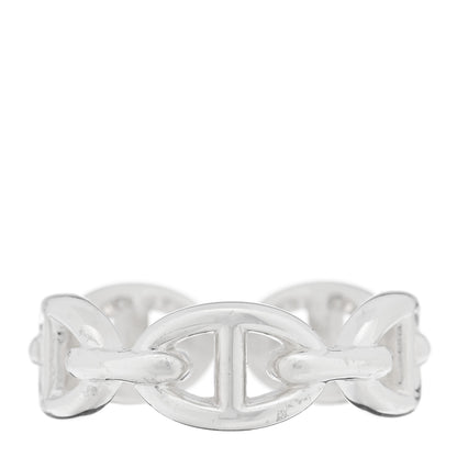 Hermes Sterling Silver PM Chaine d'Ancre Enchainee Band Ring 55 7.25 1 of 5