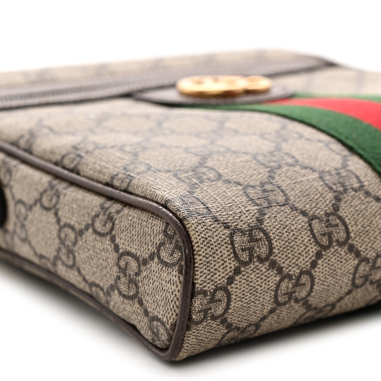 GG Supreme Monogram Web Small Ophidia Messenger Bag Brown
