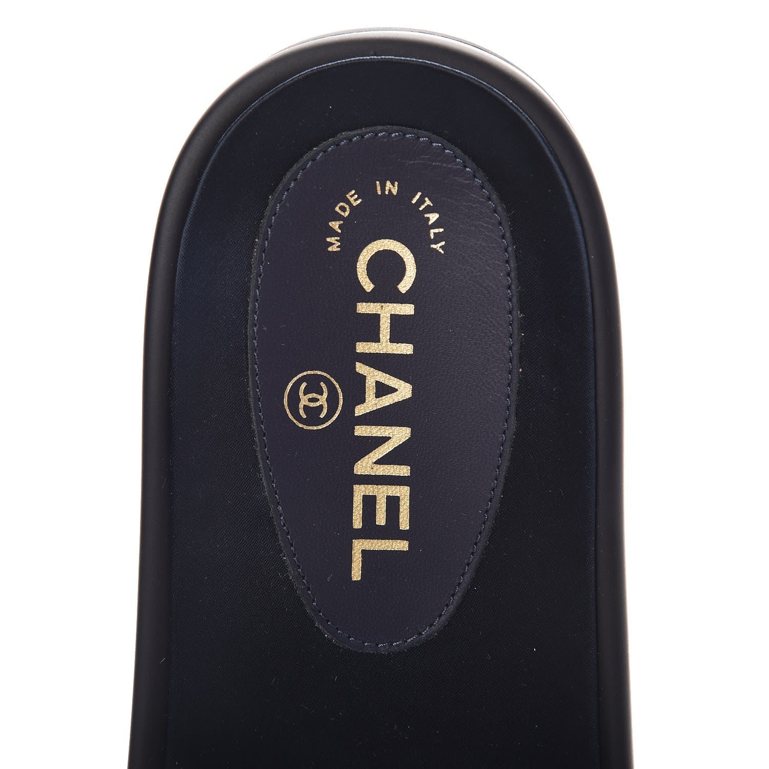 Chanel Satin Chain Flat Sandals 40 Marine 7 of 9