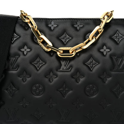 Louis Vuitton Lambskin Embossed Monogram Coussin PM Black 9 of 11