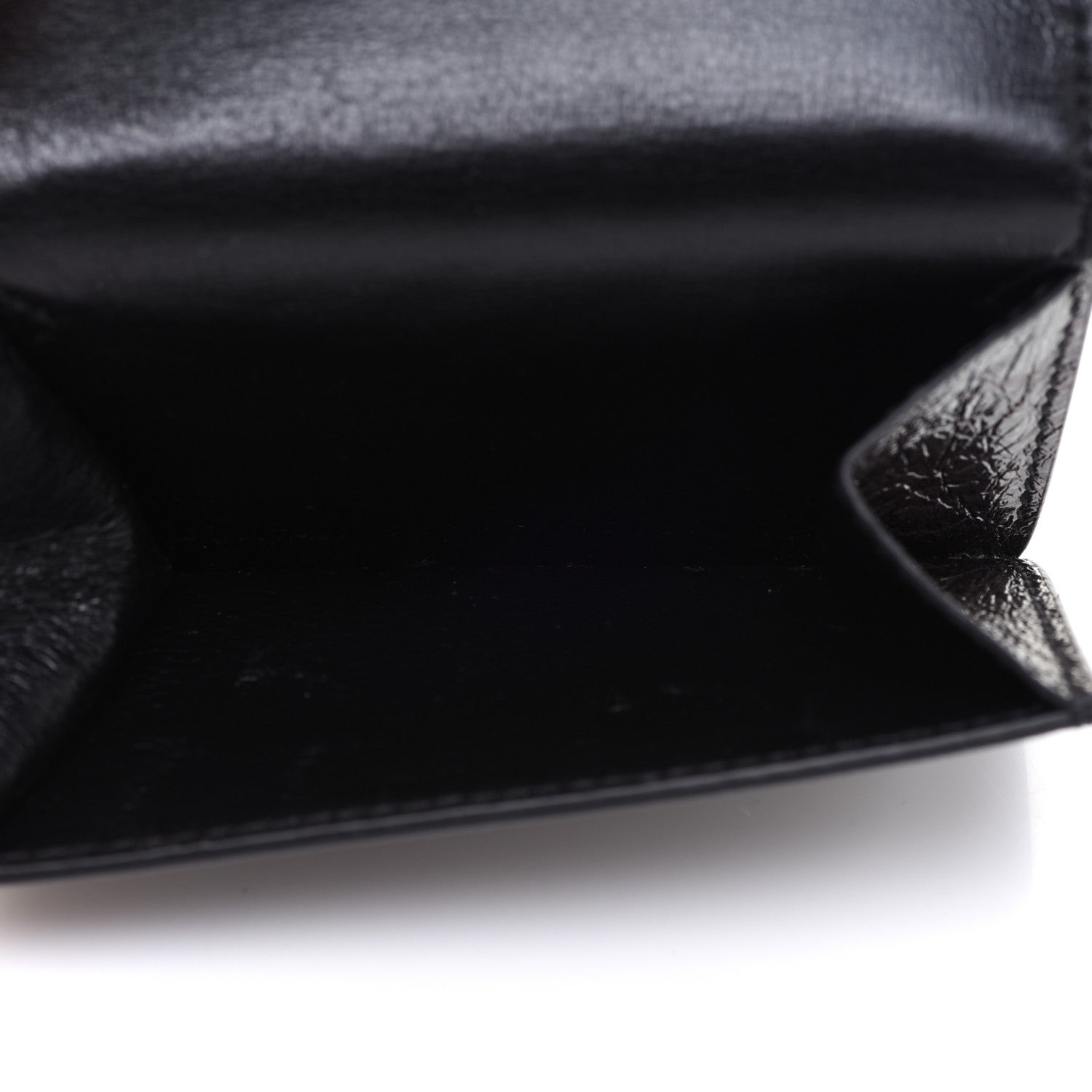 Balenciaga Metallic Textured Calfskin Logo Mini Cash Wallet Black 5 of 8