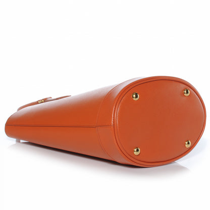Prada Saffiano Lux Bucket Tote Papaya 4 of 9