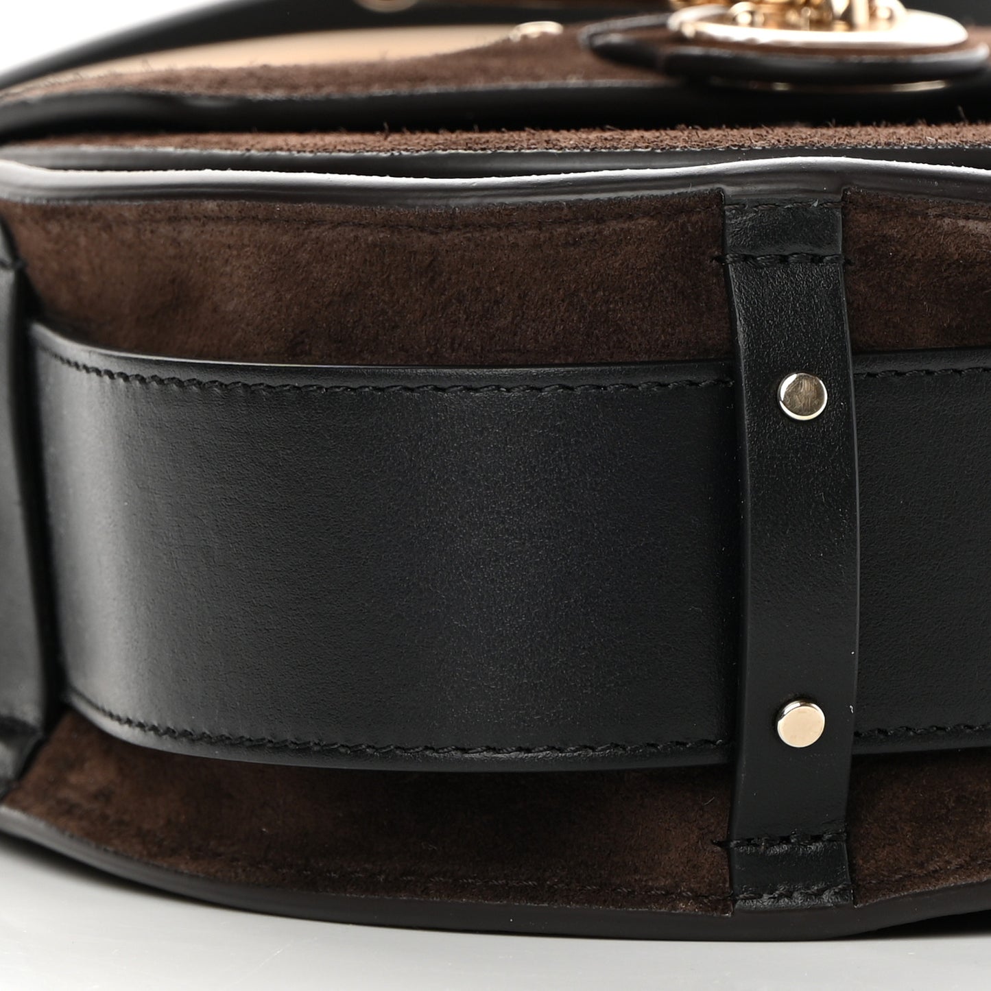 Calfskin Suede Small Tess Bag Chocolate Brown