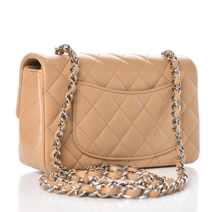 Chanel Lambskin Quilted Mini Rectangular Flap Beige 3 of 10