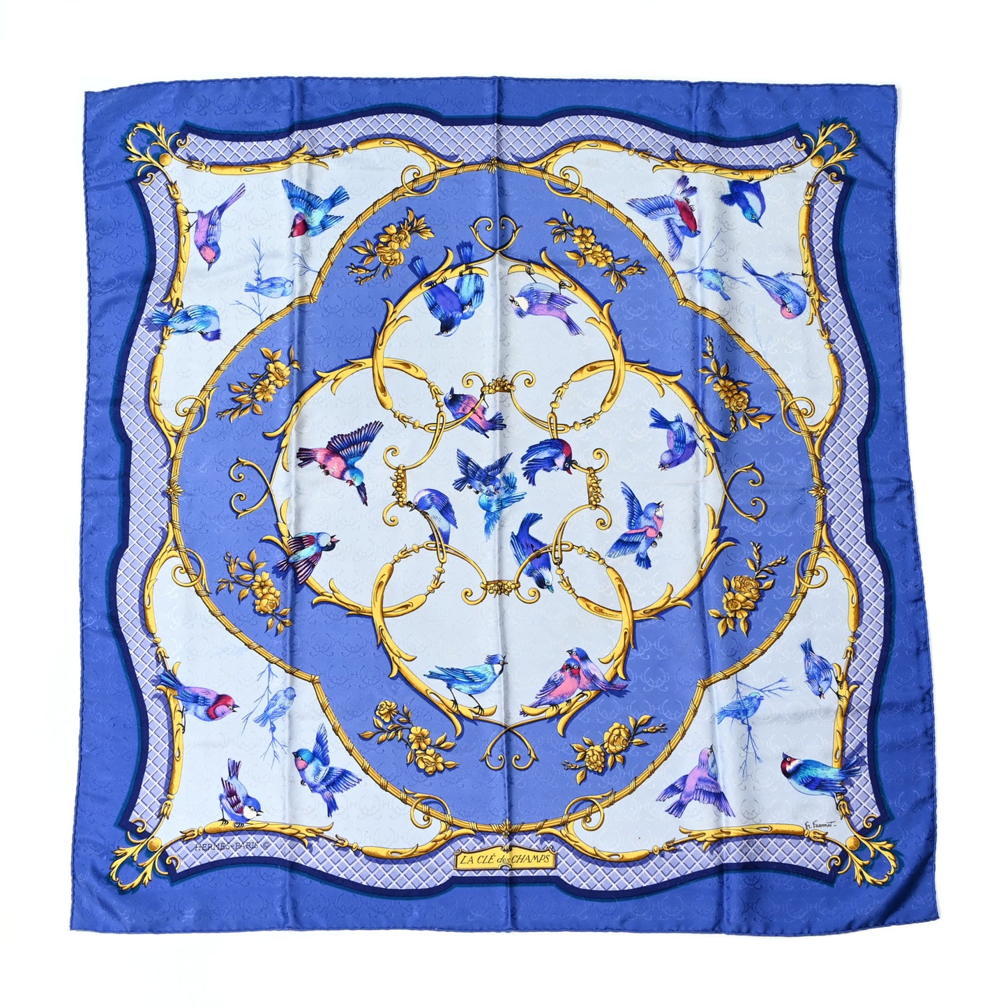 Jacquard Silk La Cle Des Champs Scarf 90