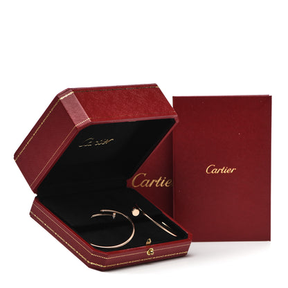 Cartier 18K Pink Gold Diamond Juste Un Clou Hoop Earrings 5 of 5