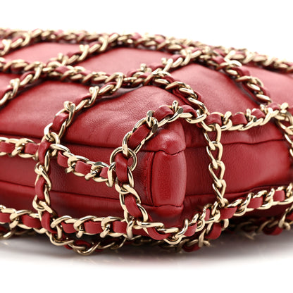 Chanel Lambskin Large Shopping Chain Tote Red 9 of 10