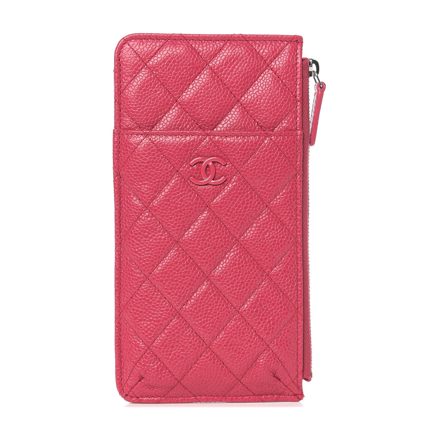 Caviar Quilted Classic Flat Wallet Pouch Pink