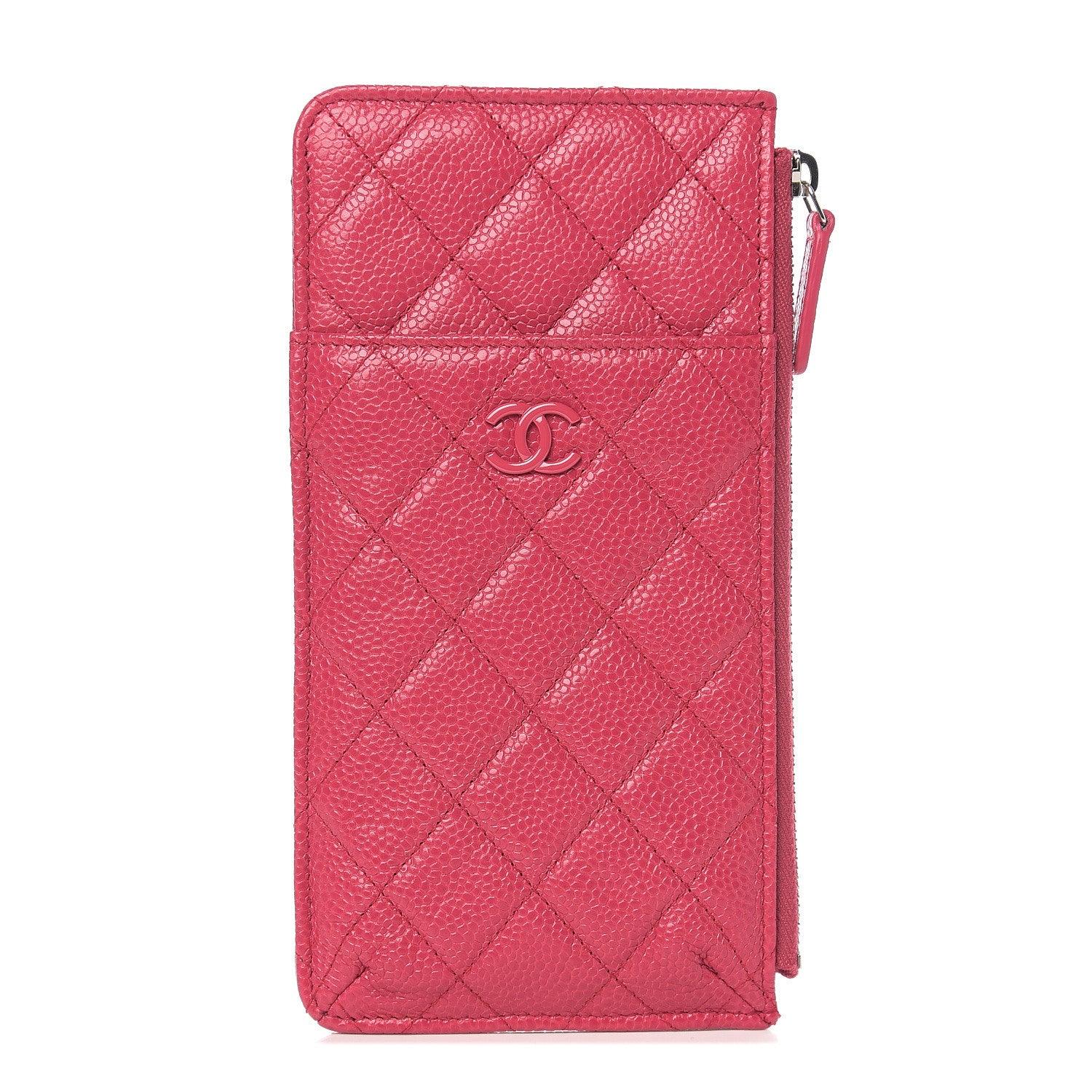 Chanel Caviar Quilted Classic Flat Wallet Pouch Pink 1 of 7