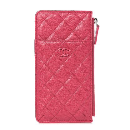 Chanel Caviar Quilted Classic Flat Wallet Pouch Pink 1 of 7