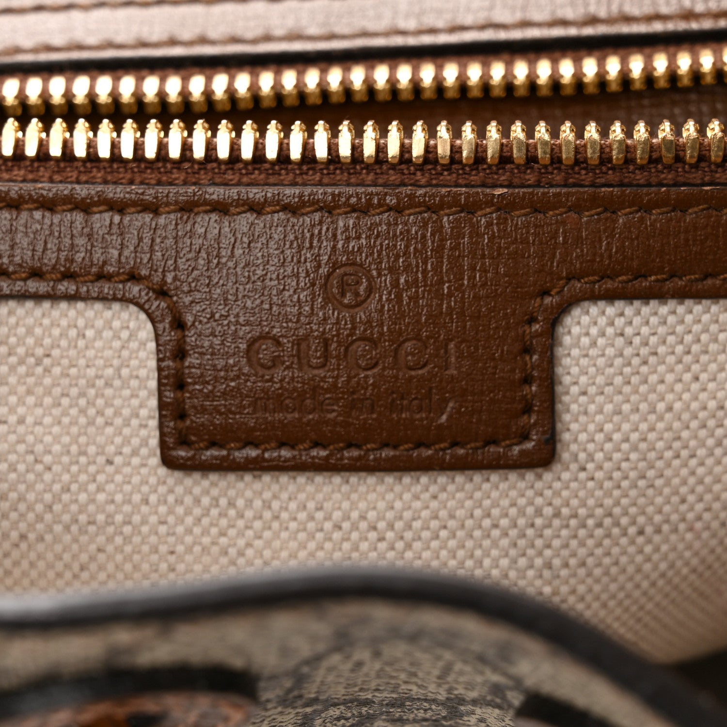 Gucci GG Supreme Monogram Azalea Calfskin Retro Interlocking G Buckle Backpack Beige Ebony Brown Sugar 5 of 9