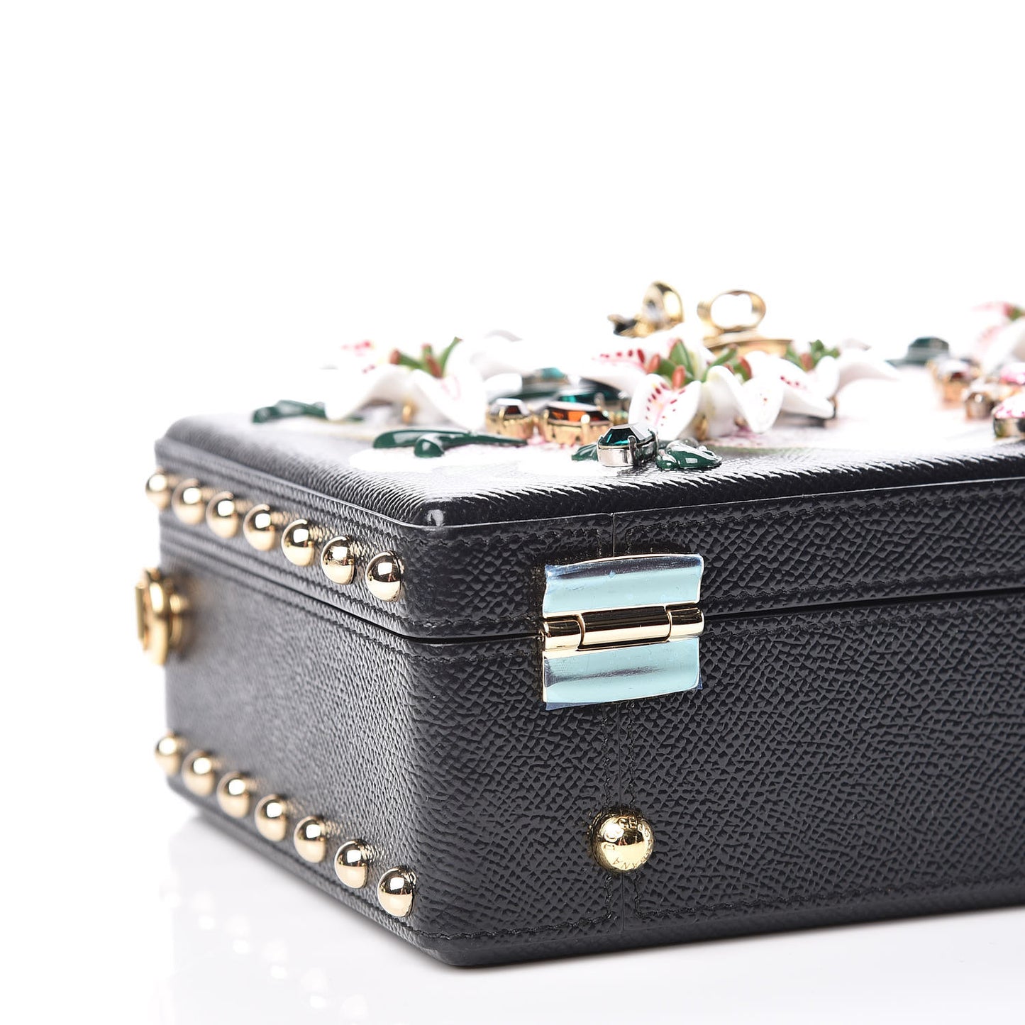 Dauphine Crystal Embellished Box Bag Black Multicolor