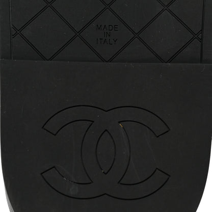 Chanel Lambskin Quilted CC Mules Sandals 39 Black 6 of 8