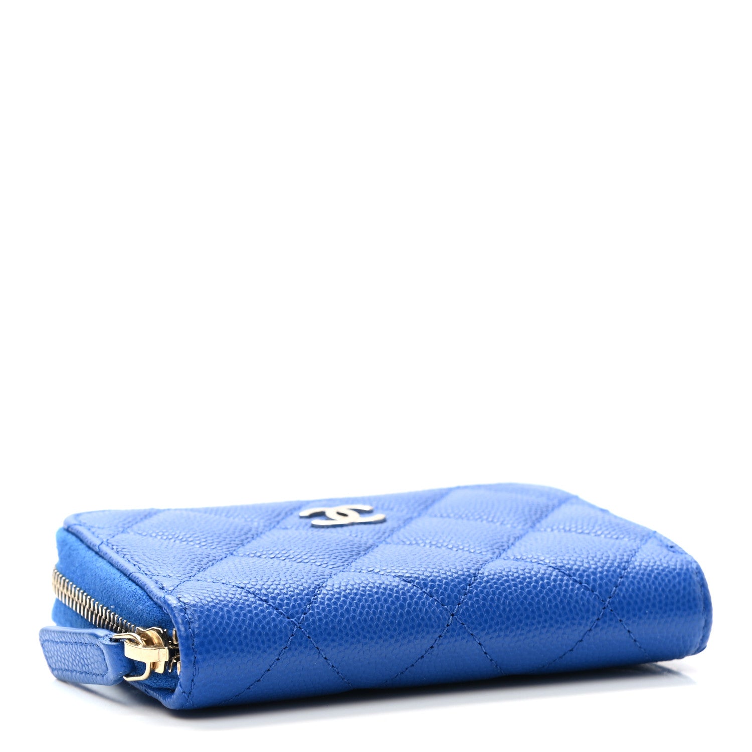 Chanel Caviar Quilted Zip Coin Purse Dark Blue 4 of 8