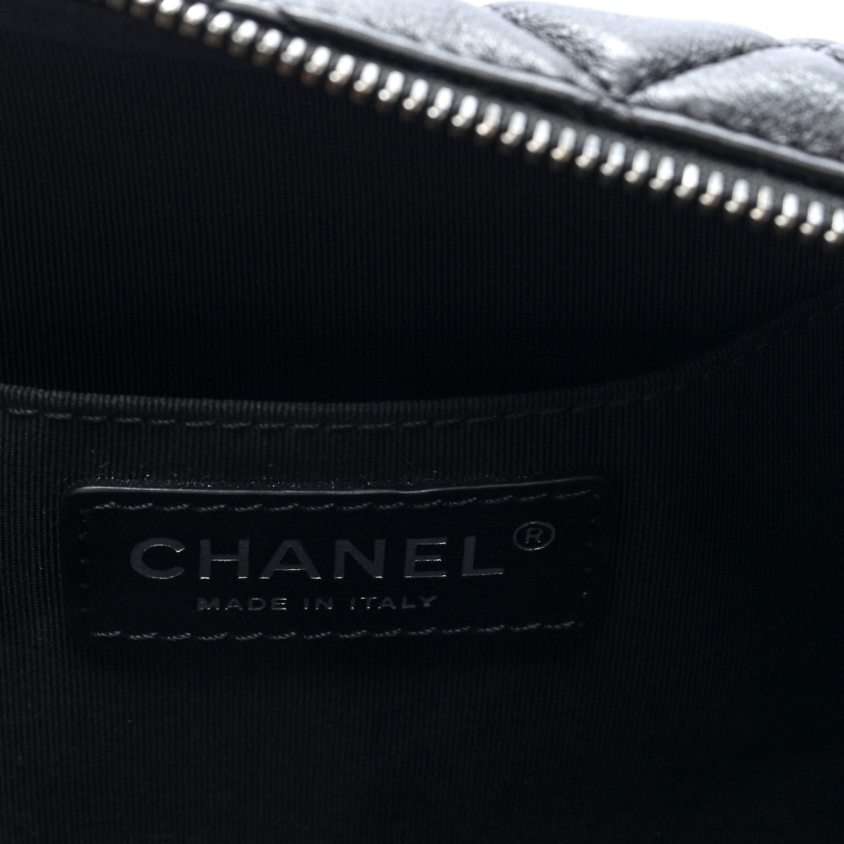 Calfskin Quilted Waist Bag Black