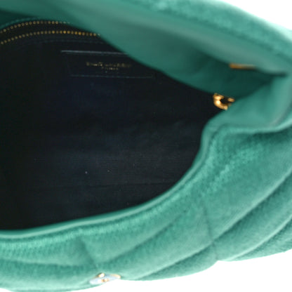 Saint Laurent Canvas Quilted Toy Loulou Puffer Monogram Chain Satchel Basil 5 of 9