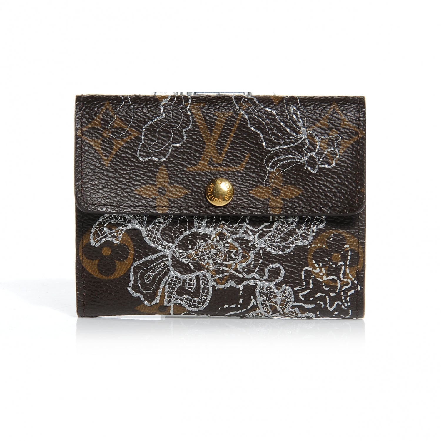 Louis Vuitton Monogram Dentelle Ludlow Wallet Silver 1 of 7