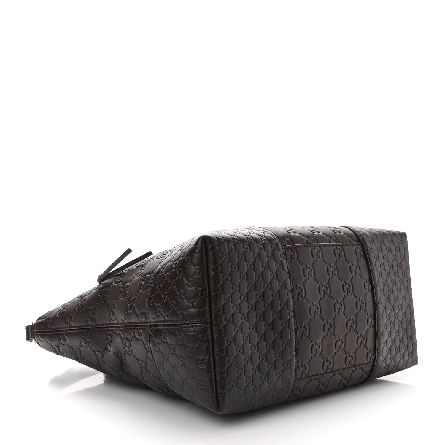 Gucci Guccissima Medium Bree Foldover Tote Chocolate 4 of 10