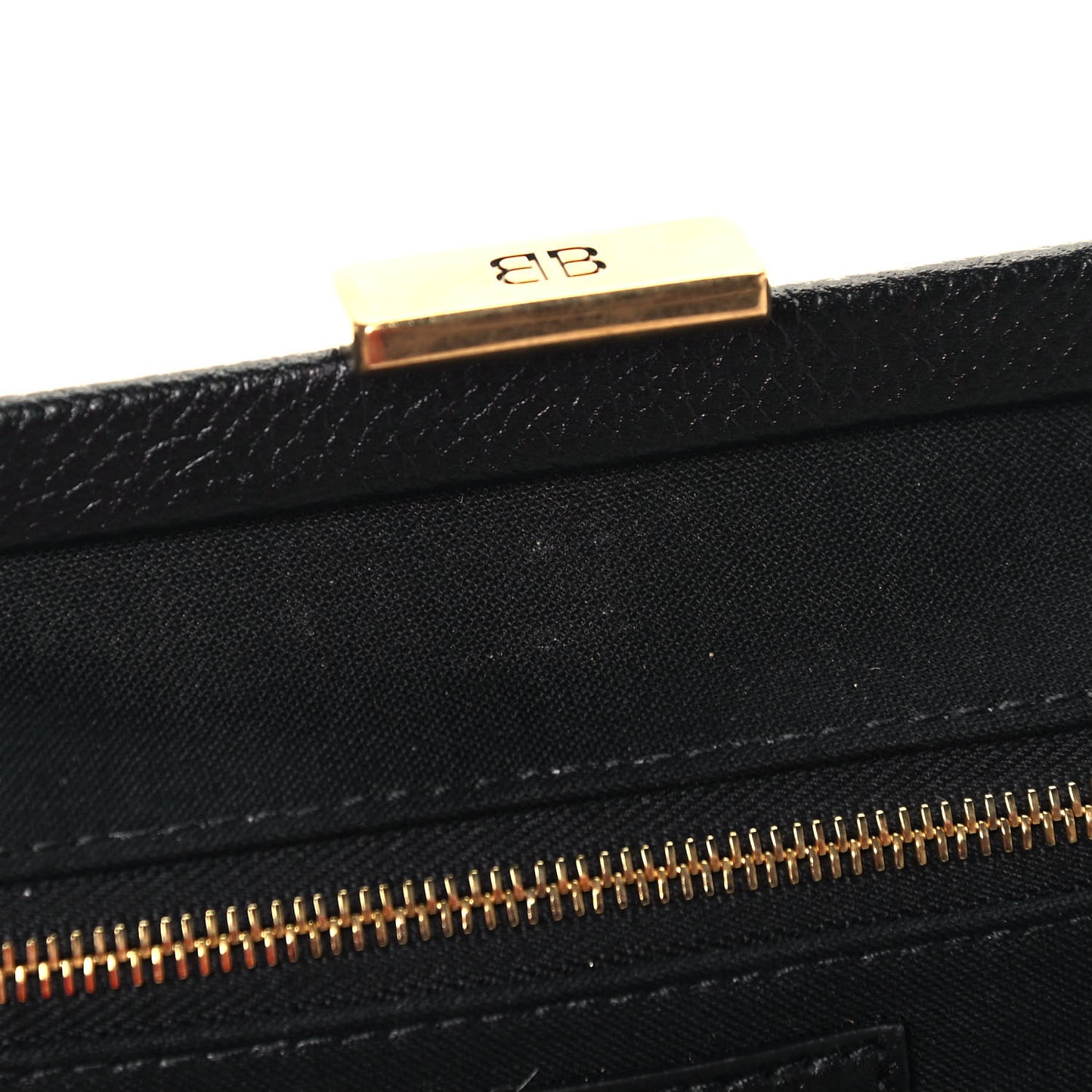 Grained Calfskin Logo Cloud Clutch XS Black