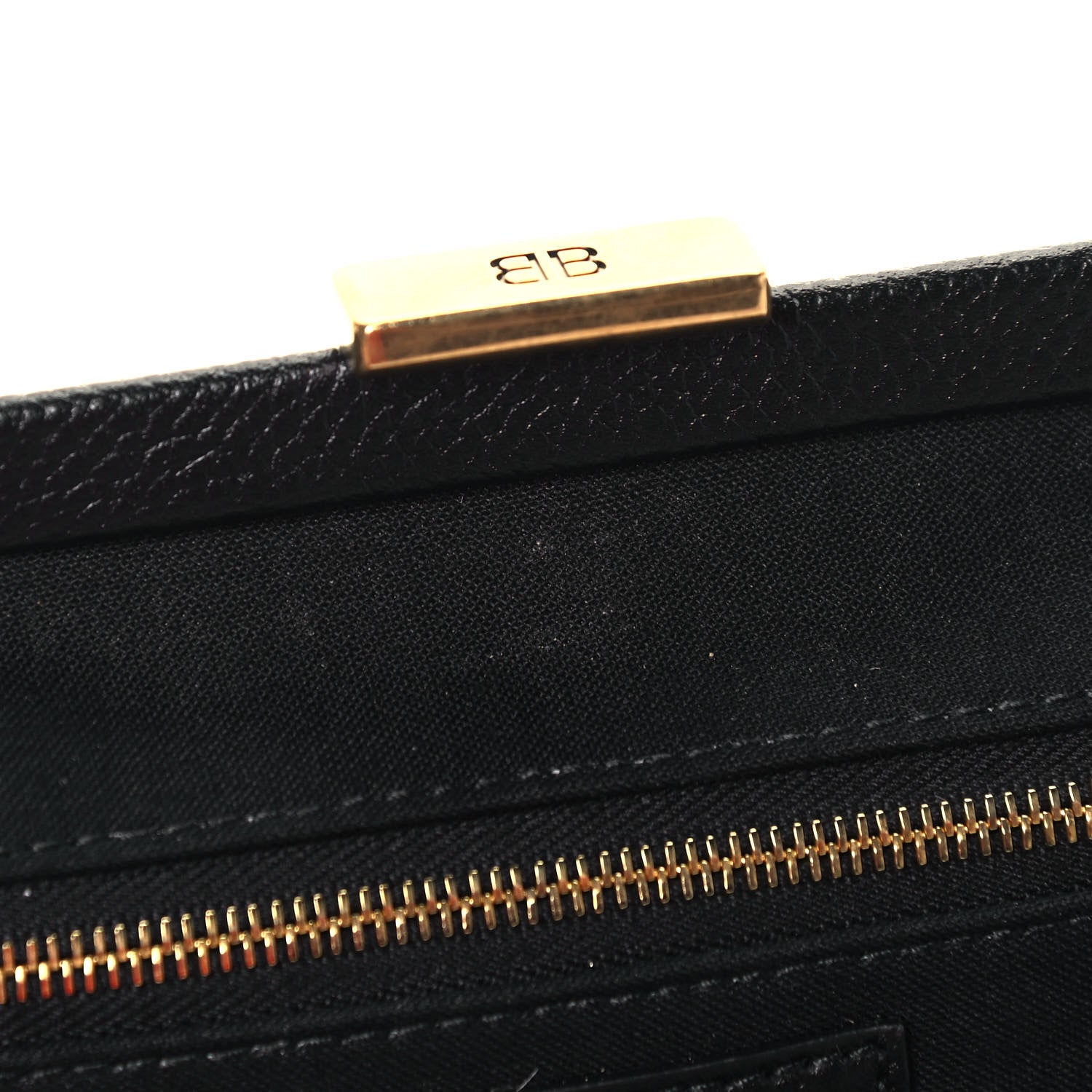 Balenciaga Grained Calfskin Logo Cloud Clutch XS Black 8 of 10