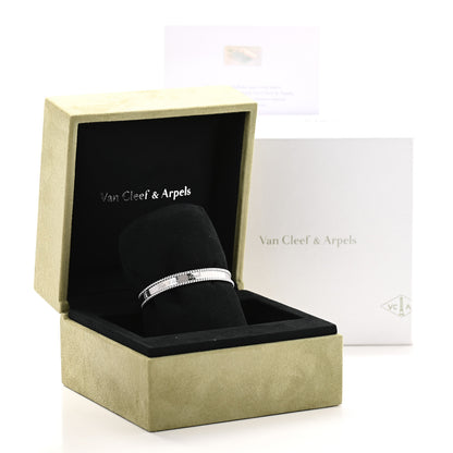 Van Cleef & Arpels 18K White Gold Perlee Signature Bangle Bracelet XS 5 of 5