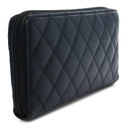 Chanel Calfskin Quilted Cambon Large Gusset Zip Around Wallet Black 5 of 18