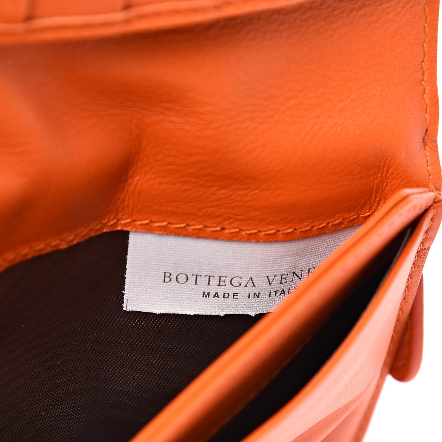 Nappa Intrecciato Continental Snap Wallet Tangerine