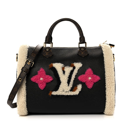 Louis Vuitton Calfskin Monogram Teddy Speedy Bandouliere 30 Black 1 of 9