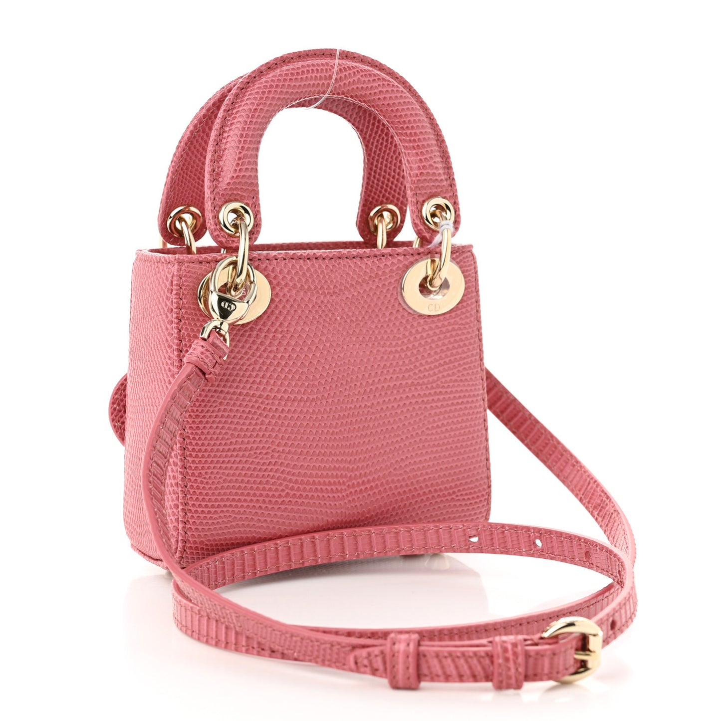 Lizard Micro Lady Dior Pink