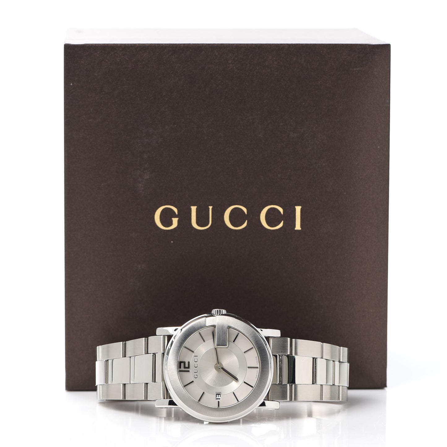 Stainless Steel 36mm G-Round Quartz Watch White